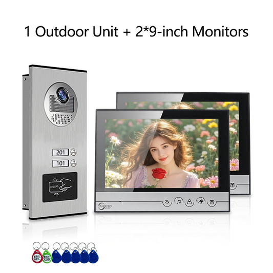 Anjielo New Series 4 Wire Video Intercom System Video Doorbell and Doorphone For 2/4/6/8/10/12 Household