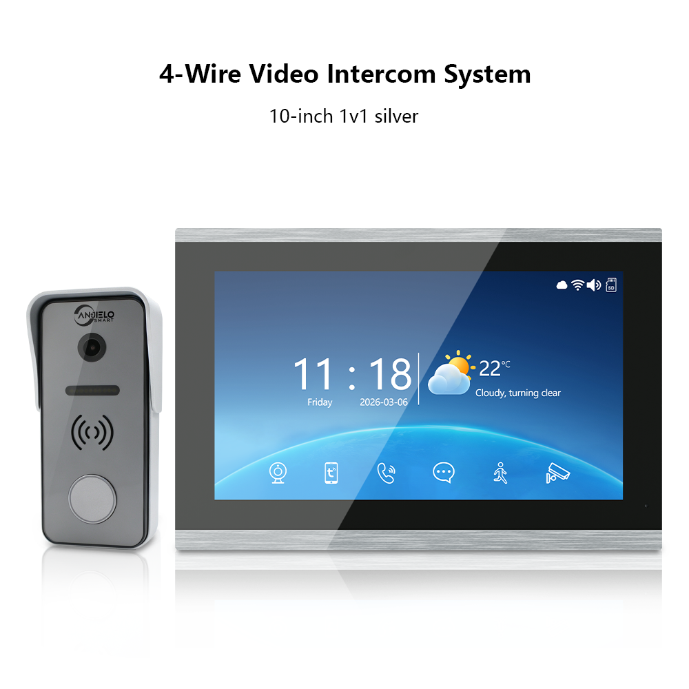 Anjielo 4 Wire 7/10 inch Motion Detection Video Intercom System With Photo Frame With Infrared Night Vision for Villa