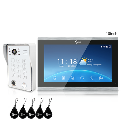 Anjielo Latest 7/10 Inch Monitor 4 wire Video Intercom System Photo Frame Video Doorbell 5 in 1 unlocking with Motion Detection for the Apartment Home andVilla