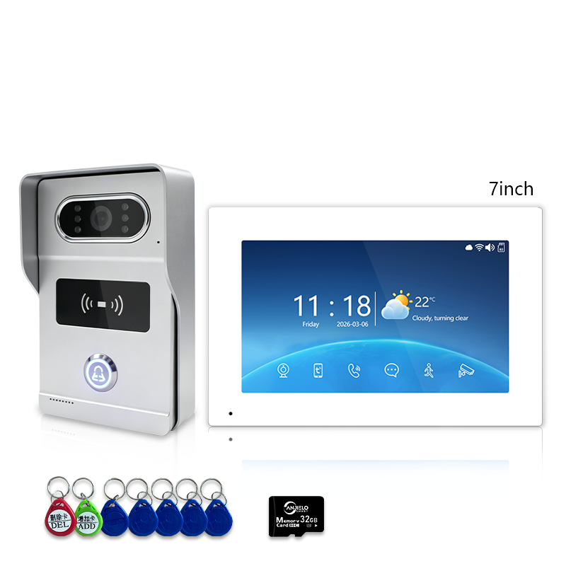 Anjielo Smart Video Intercom Doorbell System 4-Wire 7″/10″ Touch Screen, Tuya App, Motion Detection, Two-Way Audio, Digital Photo Frame & Music Playback