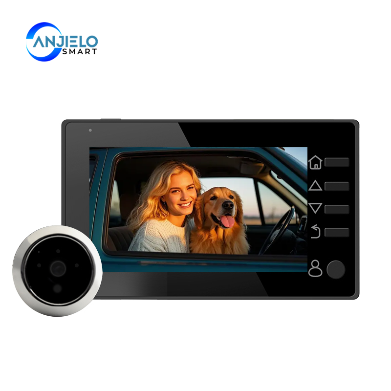 Anjielo 4.3-Inch Video Intercom Supports Multiple Languages Has Motion Detection Can Take Photos And Record Videos And Is Equipped With An Alarm Cat Eyes