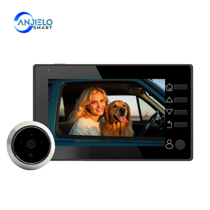Anjielo 4.3-Inch Video Intercom Supports Multiple Languages Has Motion Detection Can Take Photos And Record Videos And Is Equipped With An Alarm Cat Eyes