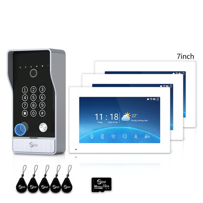 Anjielo Smart Video Doorbell Intercom System with 5-in-1 Unlocking – Fingerprint, Password, RFID Card, Touchscreen & Tuya App Unlock for Apartment or Villa|