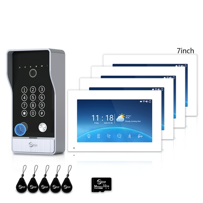 Anjielo Smart Video Doorbell Intercom System with 5-in-1 Unlocking – Fingerprint, Password, RFID Card, Touchscreen & Tuya App Unlock for Apartment or Villa|