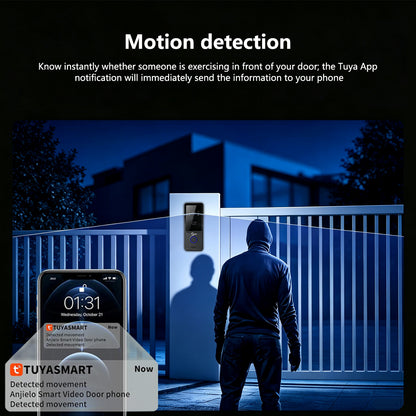 Anjielo Smart 4 Wire VIdeo Intercom System Video Single Doorbell for Villa Apartment