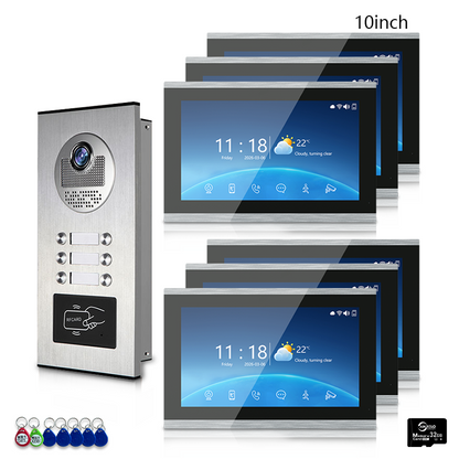Anjielo 4-Wire Multi-Family Video Intercom System with Tuya Smart – 1080P HD, Motion Detection & Night Vision