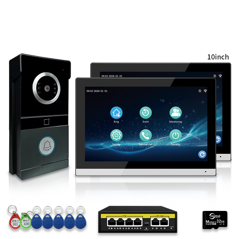 Anjieo IP Video Intercom System  2-Way Audio, HD Camera, Smart Home Doorbell with Remote Access for home