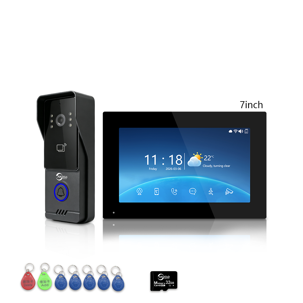 Anjielo Newest 4‑Wire Tuya Smart Life Video Intercom System 7/10 Inch Touch‑Screen 1080P IP65 Multi‑Monitor Doorphone for Villa & Apartment
