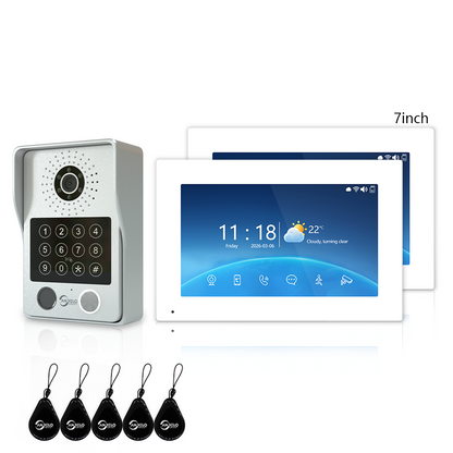 Anjielo Latest 4 wire Video Intercom System Video Doorbell 5 in 1 unlocking for the Apartment Intercom System for Home Villa