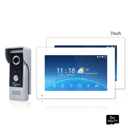 Anjielo 4-Wire Smart Video Intercom Doorbell System – 7″/10″ Touch Screen, Tuya App, Motion Detection, Two-Way Audio, IP65 Weatherproof for Home/Apartment