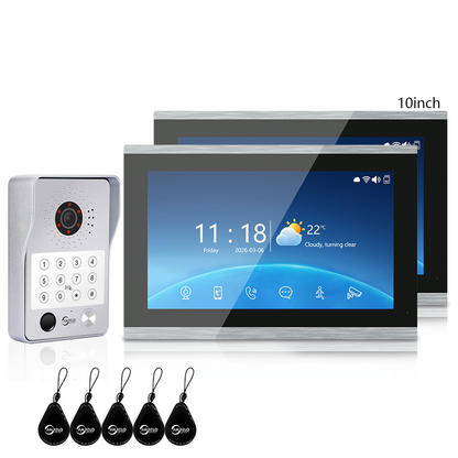 Anjielo Latest 4 wire Video Intercom System Photo Frame Video Doorbell 5 in 1 unlocking with Motion Detection for the Apartment Intercom System for Home Villa