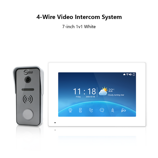 Anjielo 4 Wire 7/10 inch Motion Detection Video Intercom System With Photo Frame With Infrared Night Vision for Villa