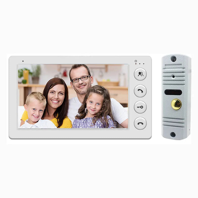 7 Inch Video Intercom System Outdoor Metal Doorbell Waterproof Cold Resistan Video Door Phone for Home Night Vision Lock Unlock