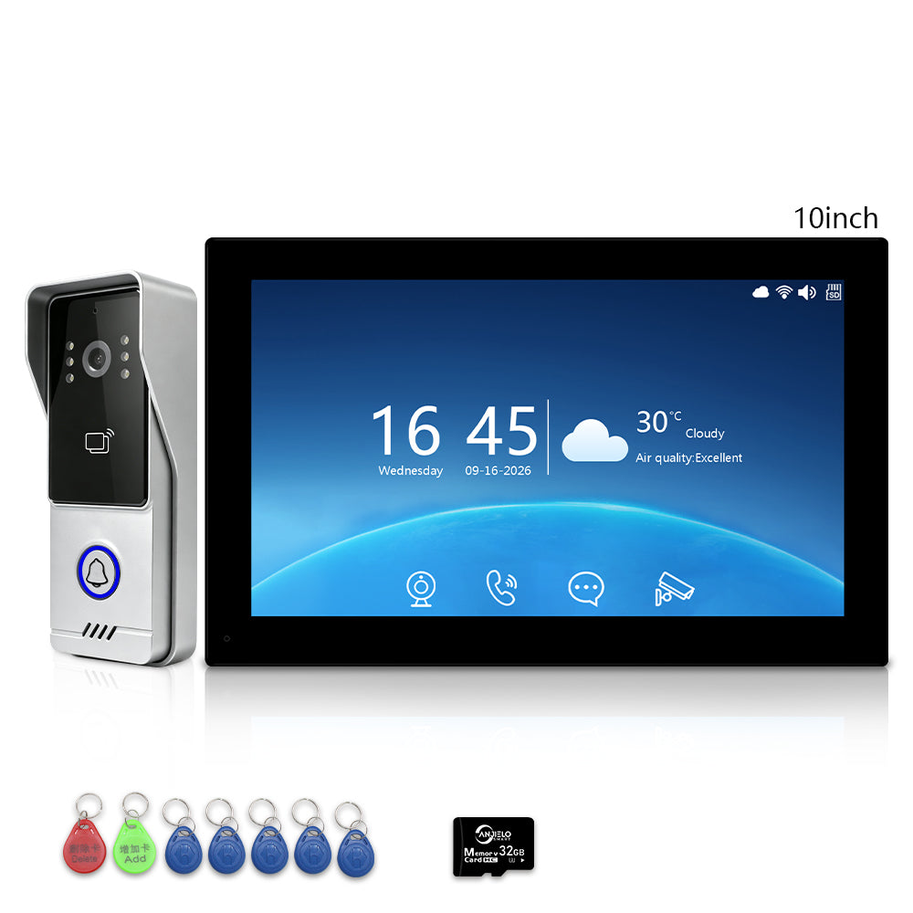 Two-Wire Video Intercom System with Tuya Smart App, 7"/10" Touch Screen, 1080P HD & IP65 Waterproof Doorbell