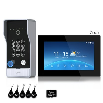 Anjielo Smart Video Doorbell Intercom System with 5-in-1 Unlocking – Fingerprint, Password, RFID Card, Touchscreen & Tuya App Unlock for Apartment or Villa|