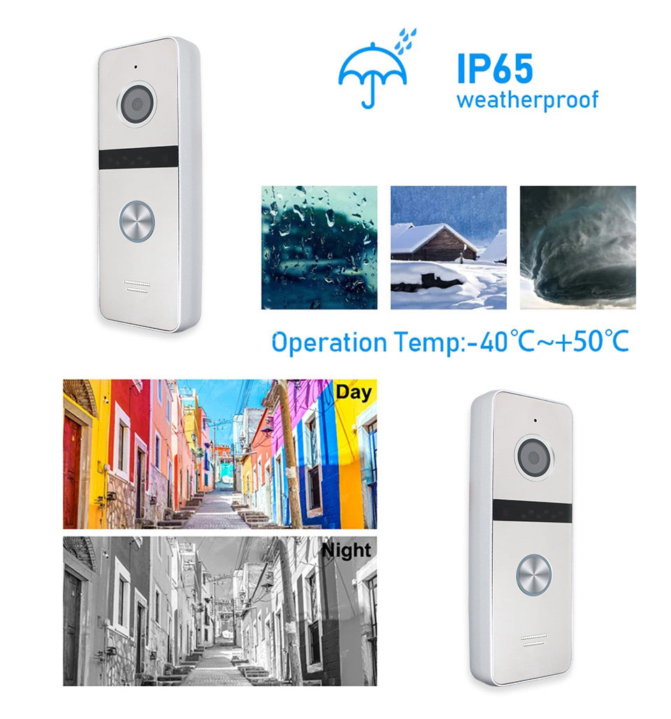 Latest 1080P Wide View Angle doorbell with 7 lnch Screen Touch Monitor with Night Vision Video Doorphone System Support Tuya For Home