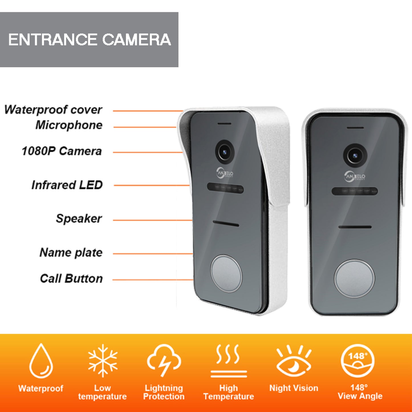 Système d'interphone vidéo filaire Tuya 7 pouces avec prise en charge de caméra 1080P enregistrement instantané interphone de sonnette dans une maison privée