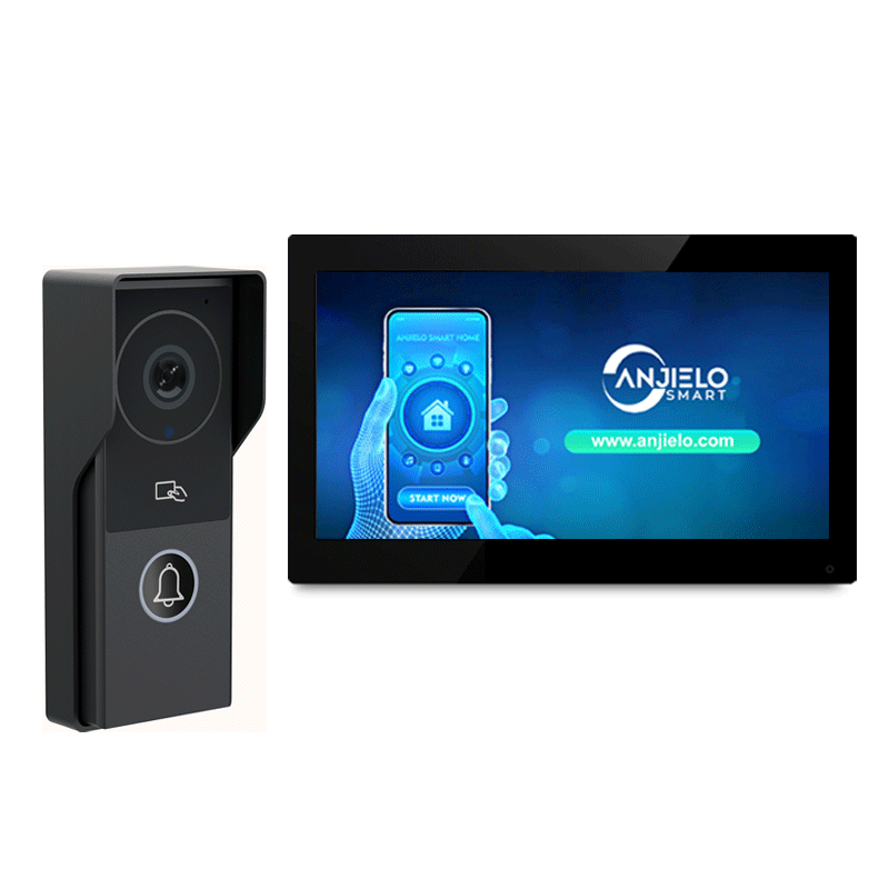 ANJIELOSMART  latest FHD1080P video intercom Doorphone Touch Screen with Wired Doorbell 1080P 140° interfone