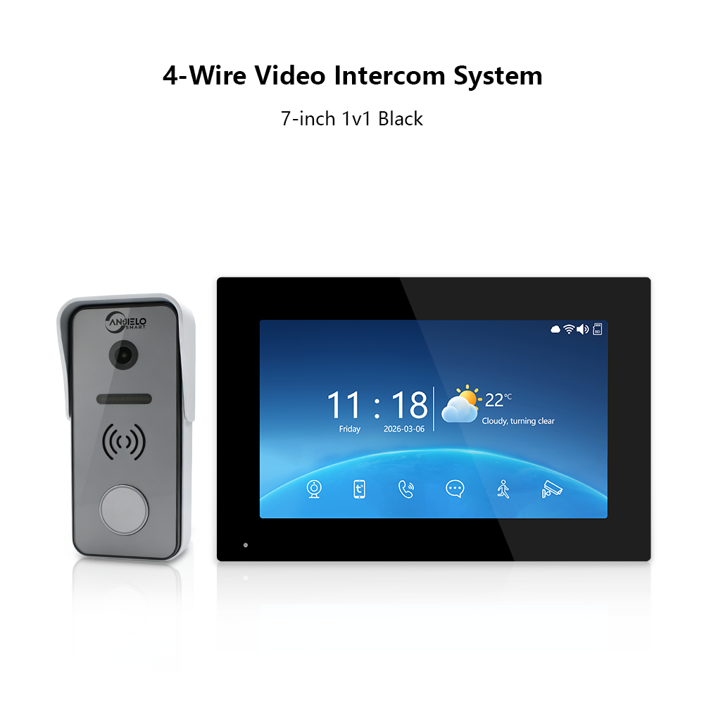 Anjielo 4 Wire 7/10 inch Motion Detection Video Intercom System With Photo Frame With Infrared Night Vision for Villa