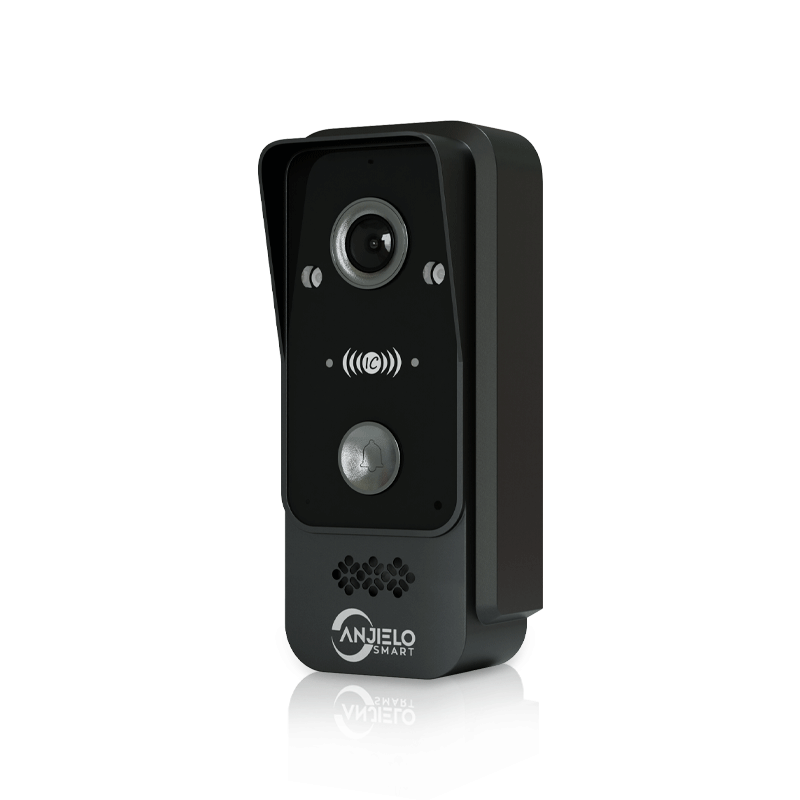 Anjielo 4‑Wire Outdoor Door Station 1080P Tuya Video Intercom with CCTV Anti‑Tamper Alarm, RFID Unlock Single Doorbell for Villa & Apartment