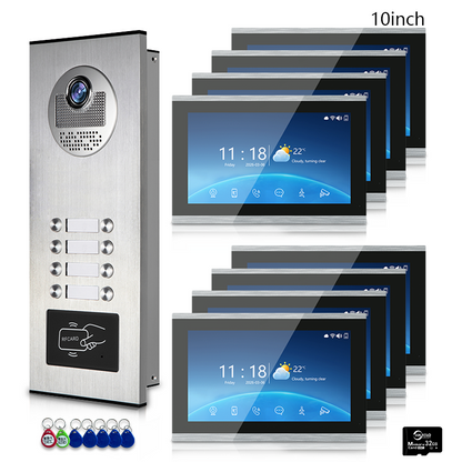 Anjielo 4-Wire Multi-Family Video Intercom System with Tuya Smart – 1080P HD, Motion Detection & Night Vision