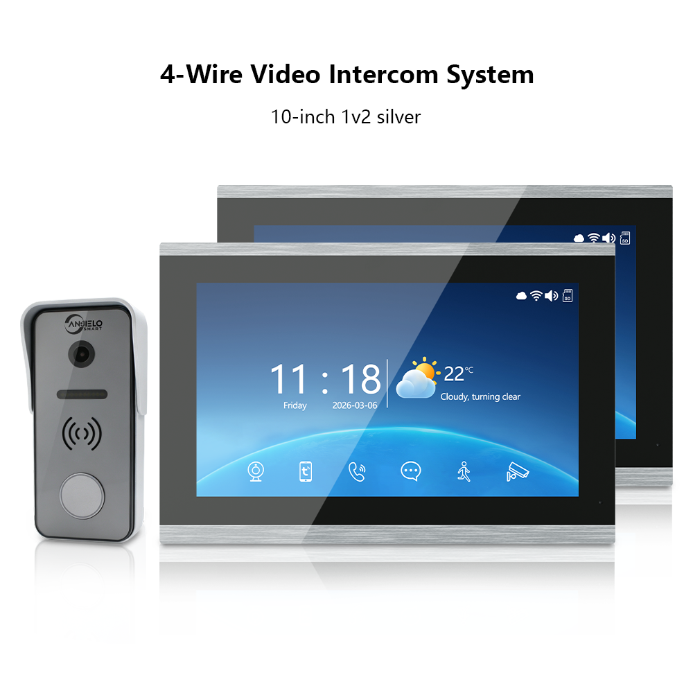 Anjielo 4 Wire 7/10 inch Motion Detection Video Intercom System With Photo Frame With Infrared Night Vision for Villa