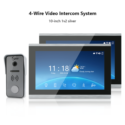 Anjielo 4 Wire 7/10 inch Motion Detection Video Intercom System With Photo Frame With Infrared Night Vision for Villa
