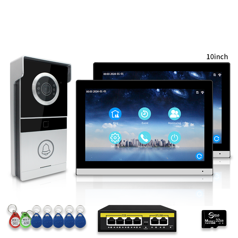 Anjieo IP Video Intercom System  2-Way Audio, HD Camera, Smart Home Doorbell with Remote Access for home