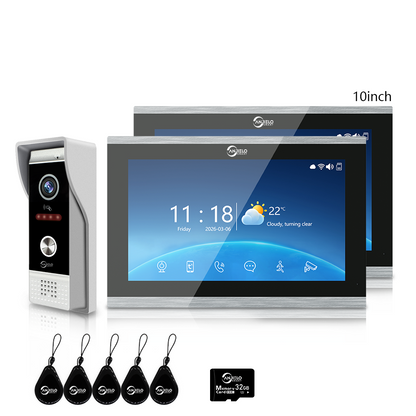 Anjielo 4 Wire 1080P 7/10 Inch Photo Frame with Infrared Night Vision Wifi Video Doorbell Intercom Tuya Smart Doorphone RFID Access Control System for Villa Apartment