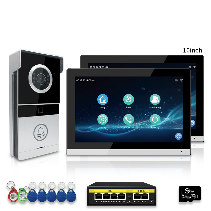 Anjieo IP Video Intercom System  2-Way Audio, HD Camera, Smart Home Doorbell with Remote Access for home