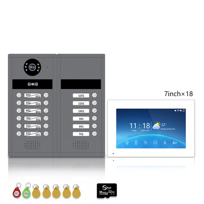 Anjielo 7/10 Inch WiFi Smart Video Doorbell Multi‑Family Apartment Intercom System Two‑Way Audio & Remote Unlock Digital Photo Frame & Background Music Tuya App Control IP65 Weatherproof