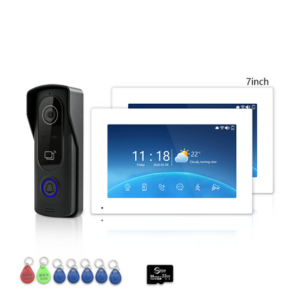 Anjielo 4-Wire Video Intercom Kit with Tuya Smart WiFi, 1080P HD Night Vision Camera, 7/10-Inch Touchscreen Monitor, Remote Unlock, Motion Detection & IP65 Waterproof for Home, Apartment & Villa Security