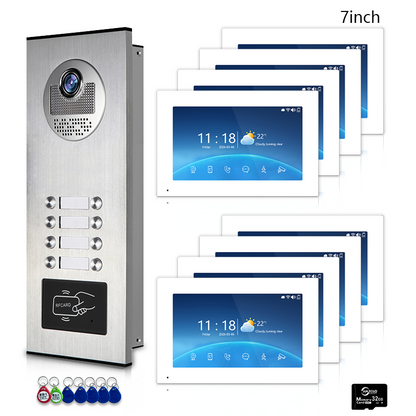 Anjielo 4-Wire Multi-Family Video Intercom System with Tuya Smart – 1080P HD, Motion Detection & Night Vision