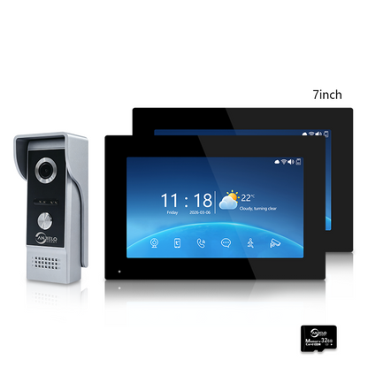 Anjielo 4-Wire Smart Video Intercom Doorbell System – 7″/10″ Touch Screen, Tuya App, Motion Detection, Two-Way Audio, IP65 Weatherproof for Home/Apartment