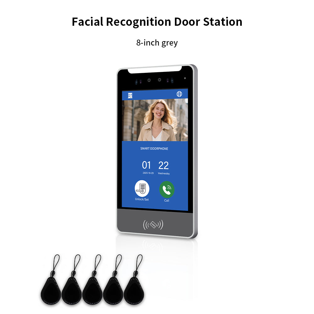 Anjielo IP Video Intercom System with AI Face Recognition, Tuya Smart WiFi, 5-in-1 Unlock, 1080P HD Night Vision & Multi-Story Villa Access Control for Apartment & Building Security