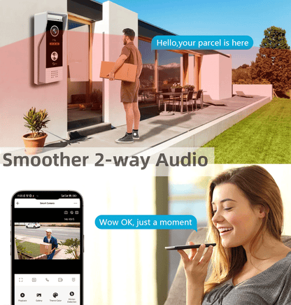 Anjielo 7/10 Inch 1080P Smart WiFi Video Intercom System with Tuya App 3-in-1 Unlock Motion Detection Alarm for Home Apartment