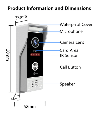 Anjielo 7/10 Inch 1080P Smart WiFi Video Intercom System with Tuya App 3-in-1 Unlock Motion Detection Alarm for Home Apartment