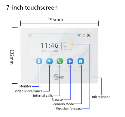 Anjielo 7/10 Inch 1080P Smart WiFi Video Intercom System with Tuya App 3-in-1 Unlock Motion Detection Alarm for Home Apartment