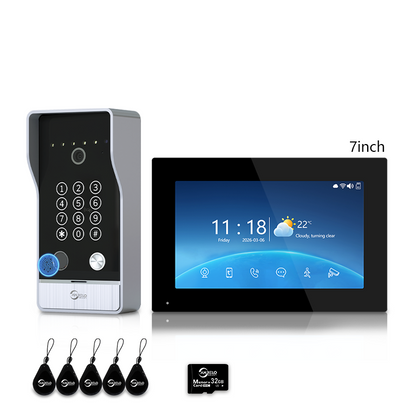 Anjielo Smart Video Doorbell Intercom System with 5-in-1 Unlocking – Fingerprint, Password, RFID Card, Touchscreen & Tuya App Unlock for Apartment or Villa|