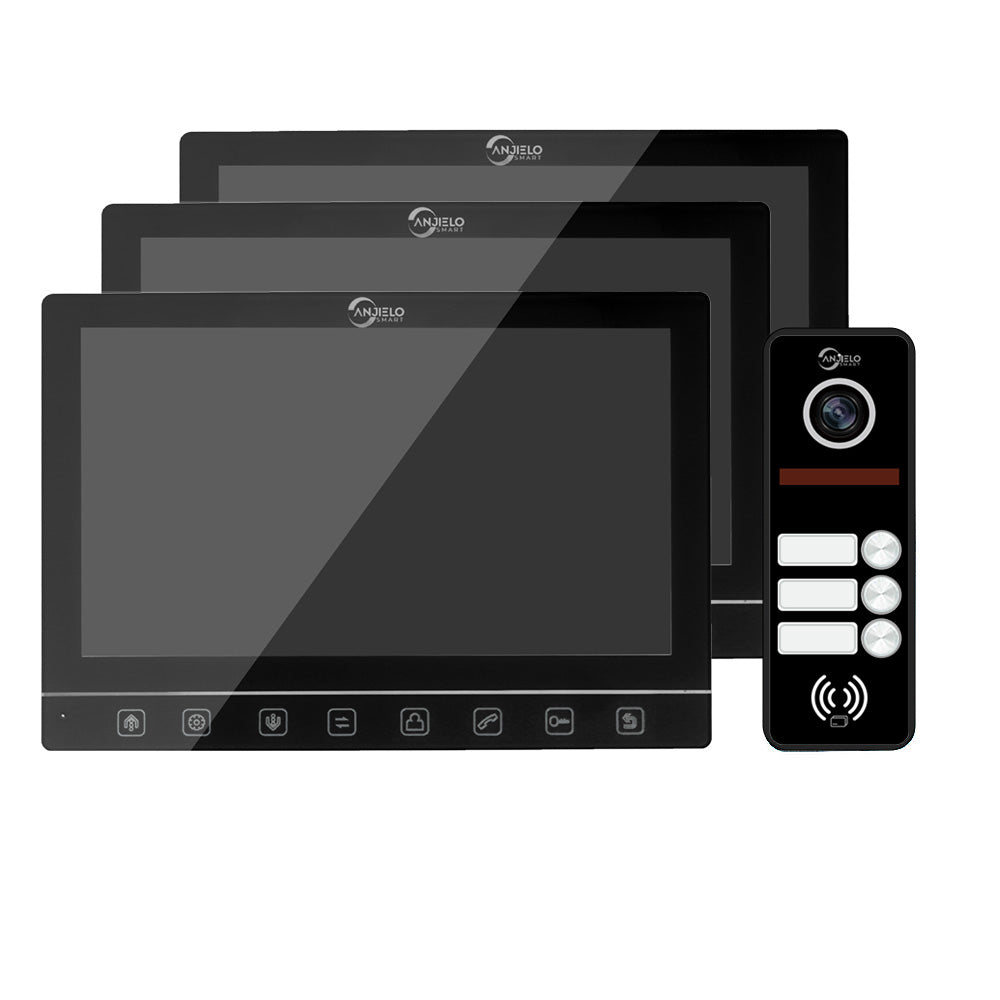 Latest Anjielosmart 10.1 inch Touch Monitor 1080P Support TUYA 2 OR 3-door Outdoor station Video Intercom For Apartment
