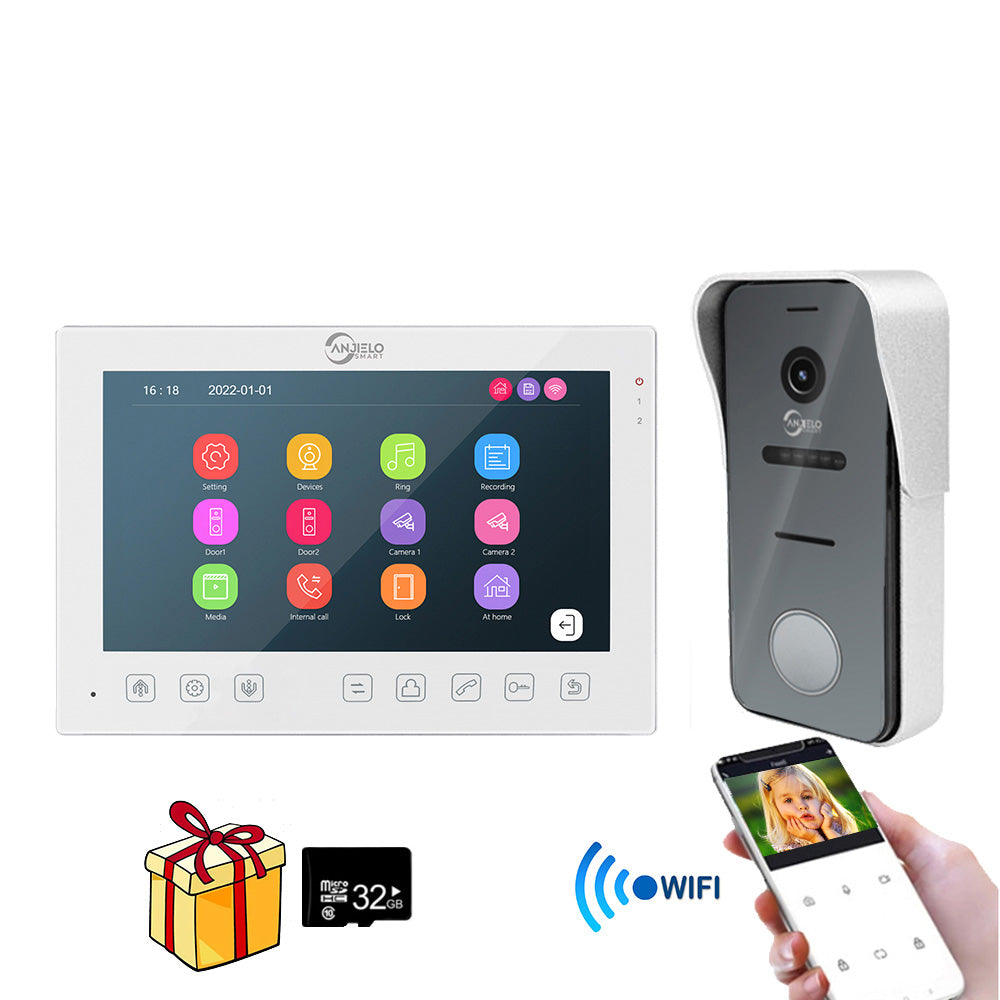 Tuya 7 Inch Wired Video Intercom System with 1080P Camera Support Recording Snapshot Doorbell intercom in private house
