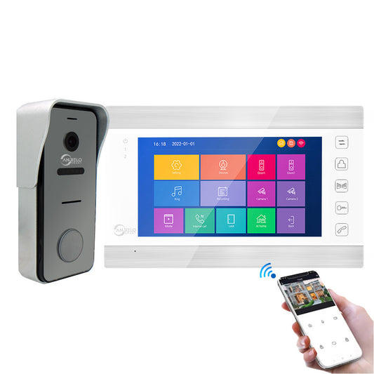 Tuya Smart 7 pouces écran tactile Smart Home avec système d'interphone vidéo prend en charge l'accès d'entrée WiFi avec caméra de sonnette 1080P pour maison Villa