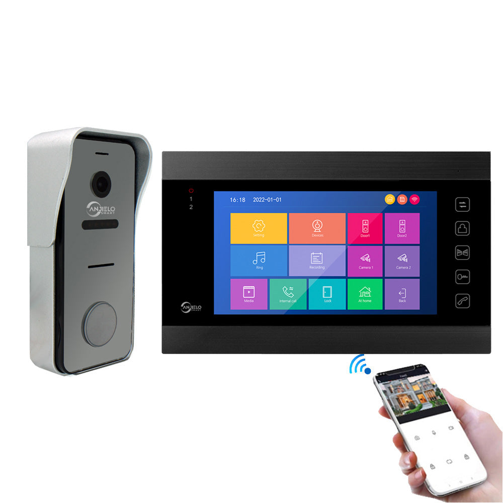 Tuya Smart 7 Inches Touch Screen Smart Home with Video Intercom System support WiFi Entry Access with 1080P Doorbell Camera For Home Villa