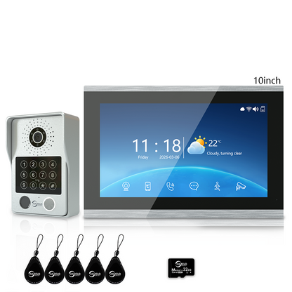 Anjielo Latest 4 wire Video Intercom System Photo Frame Video Doorbell 5 in 1 unlocking with Motion Detection for the Apartment Intercom System for Home Villa