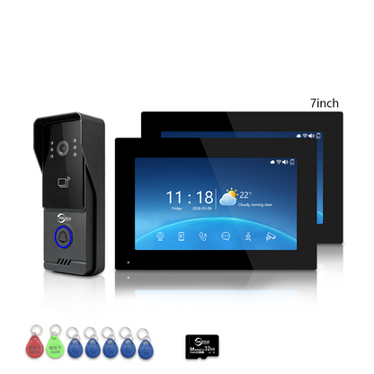 Anjielo Newest 4‑Wire Tuya Smart Life Video Intercom System 7/10 Inch Touch‑Screen 1080P IP65 Multi‑Monitor Doorphone for Villa & Apartment