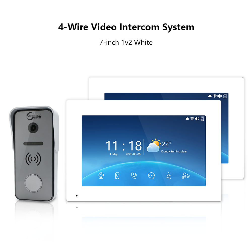 Anjielo 4 Wire 7/10 inch Motion Detection Video Intercom System With Photo Frame With Infrared Night Vision for Villa