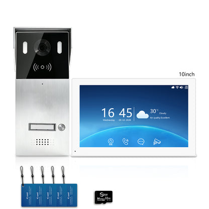 Anjielo 2-Wire Multi-Tenant Video Intercom System with Tuya App, 7/10-Inch Touch Screen, 2MP CMOS, IP65 Doorbell & 128GB TF Card
