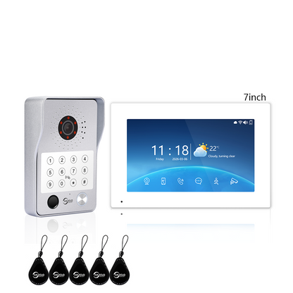 Anjielo Latest 4 wire Video Intercom System Photo Frame Video Doorbell 5 in 1 unlocking with Motion Detection for the Apartment Intercom System for Home Villa