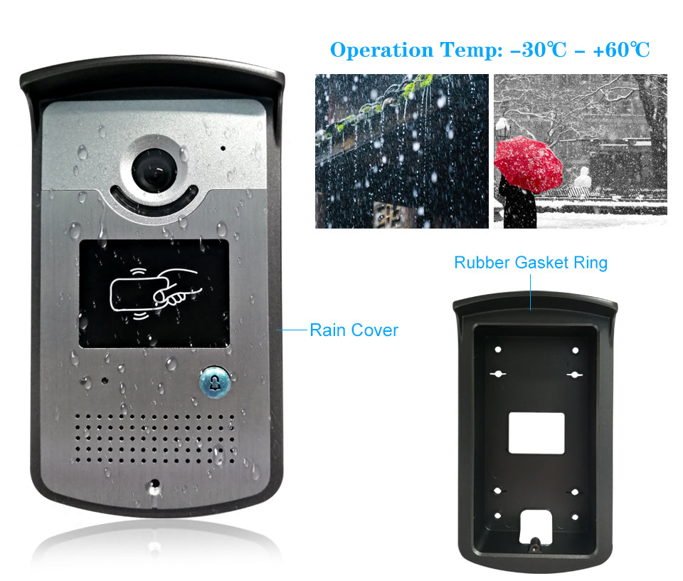 7" Wifi Video Intercoms Camera Remote Unlock For Home Villa RFID Access Control Video Intercom For Apartment Door Bell System