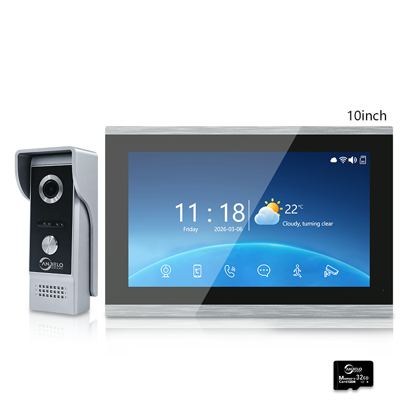 Anjielo 4-Wire Smart Video Intercom Doorbell System – 7″/10″ Touch Screen, Tuya App, Motion Detection, Two-Way Audio, IP65 Weatherproof for Home/Apartment